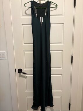 banana republic black silk dress NEW Banana Republic Black Deep V-Neck & Back Silk Blend Maxi Dress